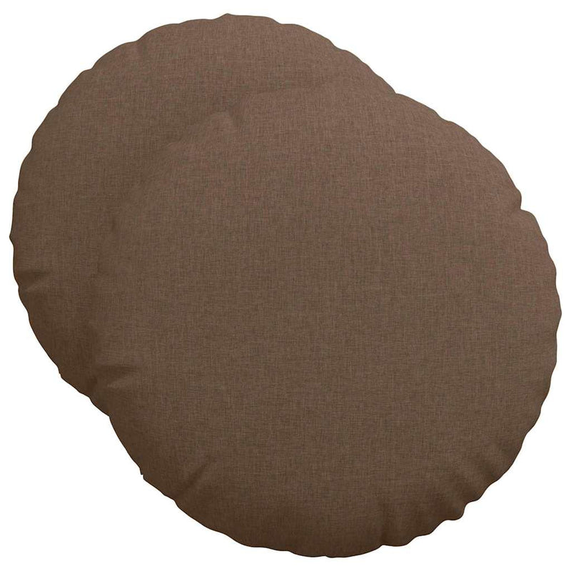 Afbeelding laden in galerijviewer, Vidaxl zitkussens 2 pcs bruin ø50 x 19 cm stof
