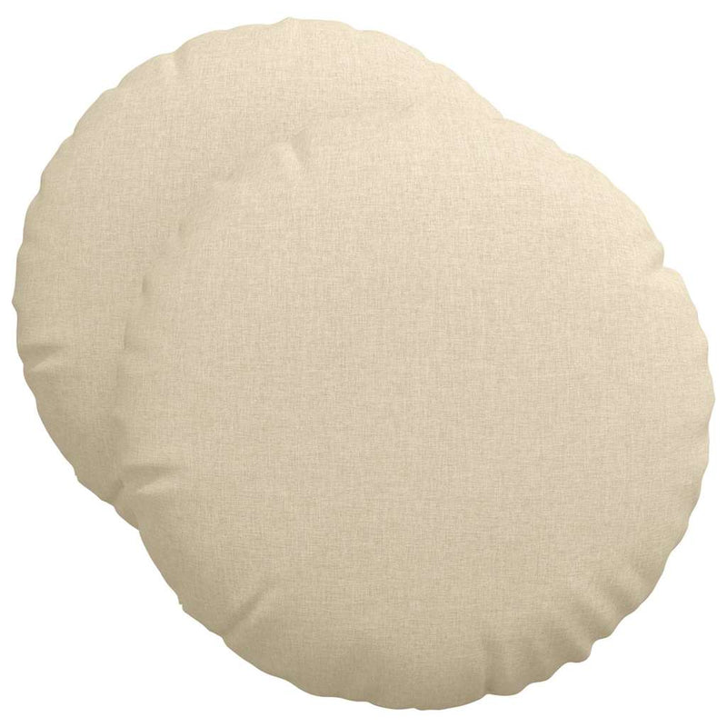 Afbeelding laden in galerijviewer, Vidaxl zitkussens 2 pcs crème ø50 x 19 cm stof
