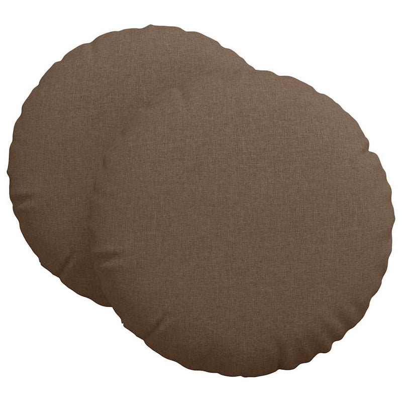 Afbeelding laden in galerijviewer, Vidaxl zitkussens 2 pcs bruin ø80 x 29 cm stof
