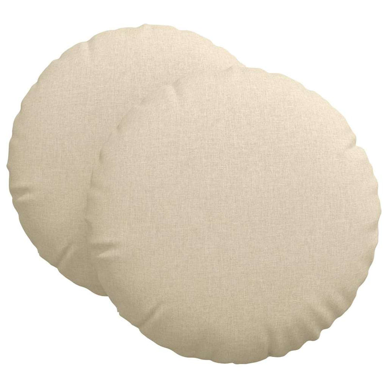 Afbeelding laden in galerijviewer, Vidaxl zitkussens 2 pcs crème ø80 x 29 cm stof
