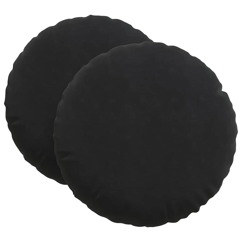 Afbeelding laden in galerijviewer, Vidaxl zitkussens 2 st fluweel zwart ø 80 x 29 cm
