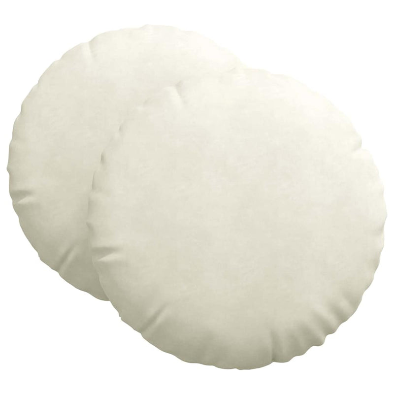 Afbeelding laden in galerijviewer, Vidaxl zitkussens 2 pcs crème ø 80 x 29 cm fluweel
