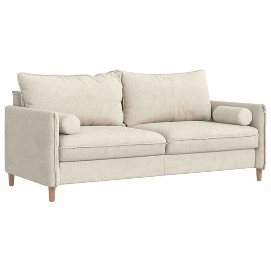 Vidaxl bolster kussens 2 stuks crème ø 15 x 40 cm cordstof