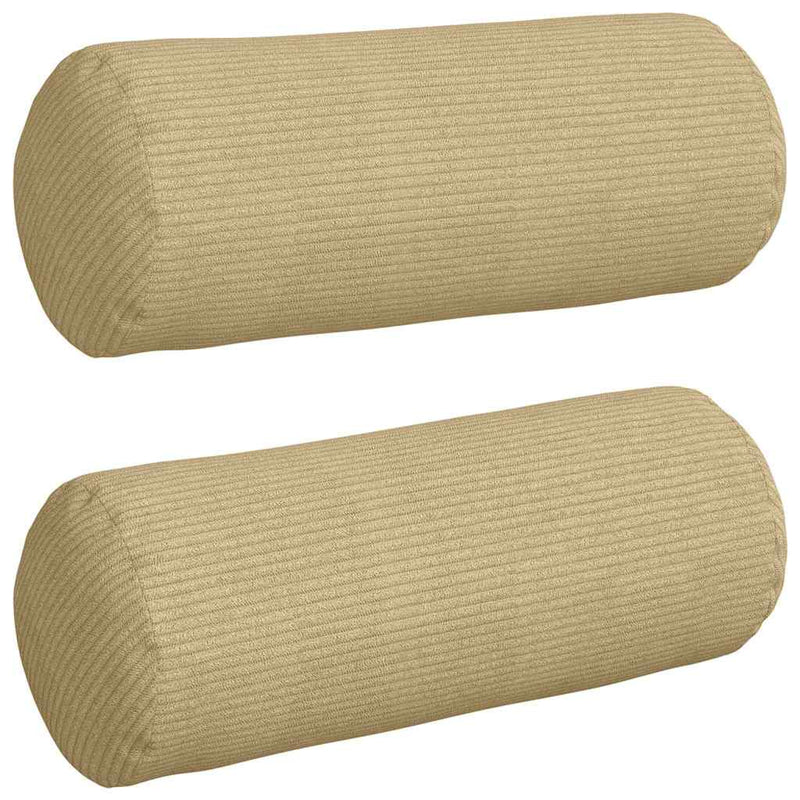 Afbeelding laden in galerijviewer, Vidaxl bolster kussens 2 stuks grijs groen ø 15 x 40 cm cordstof
