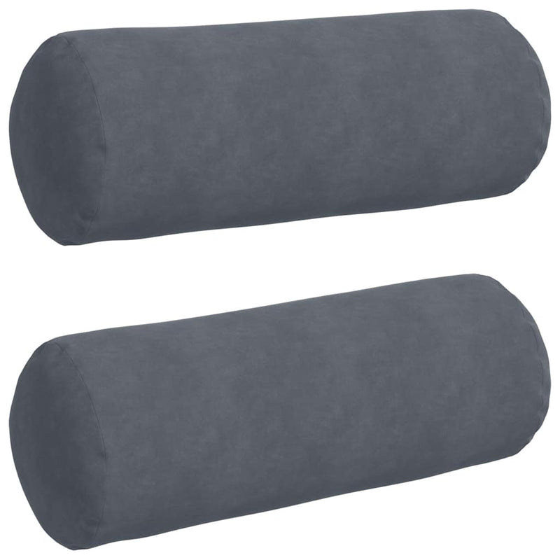 Afbeelding laden in galerijviewer, Vidaxl bolster kussens 2 stuks donkergrijs ø 25 x 70 cm cordstof
