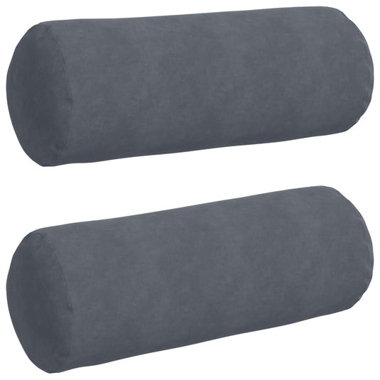 Vidaxl bolster kussens 2 stuks donkergrijs ø 25 x 70 cm cordstof