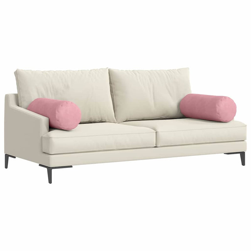 Afbeelding laden in galerijviewer, Vidaxl bolster kussens 2 stuks roze ø 25 x 70 cm cordstof
