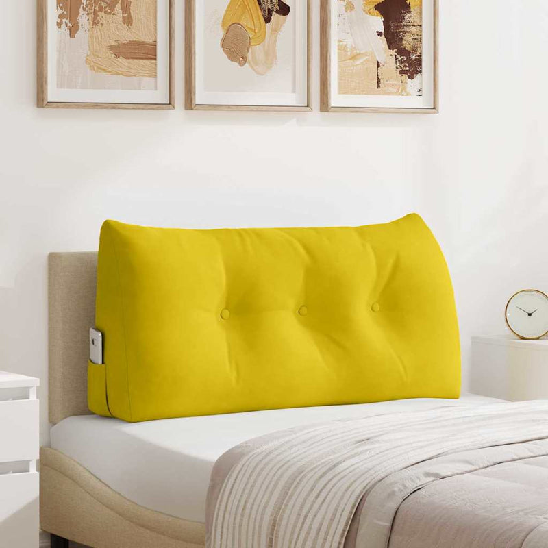 Afbeelding laden in galerijviewer, Vidaxl rugkussen geel 100 x 24 x 50 cm fluweel
