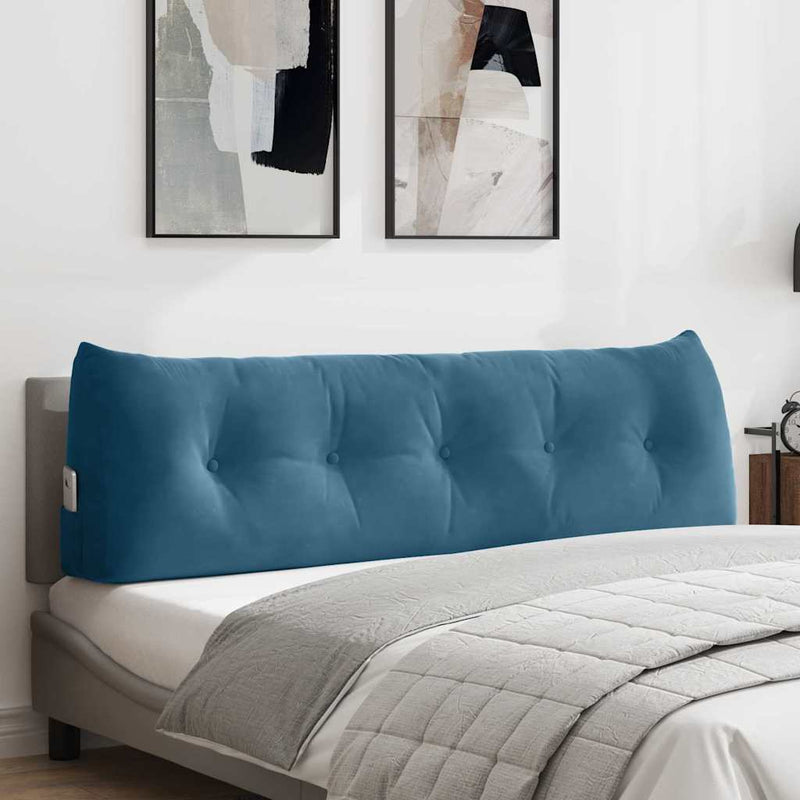 Afbeelding laden in galerijviewer, Vidaxl rugkussen blauw 160 x 24 x 50 cm fluweel
