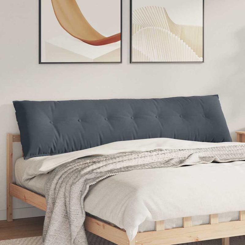 Afbeelding laden in galerijviewer, Vidaxl rugkussen donkergrijs 200 x 50 x 19 cm katoen stof
