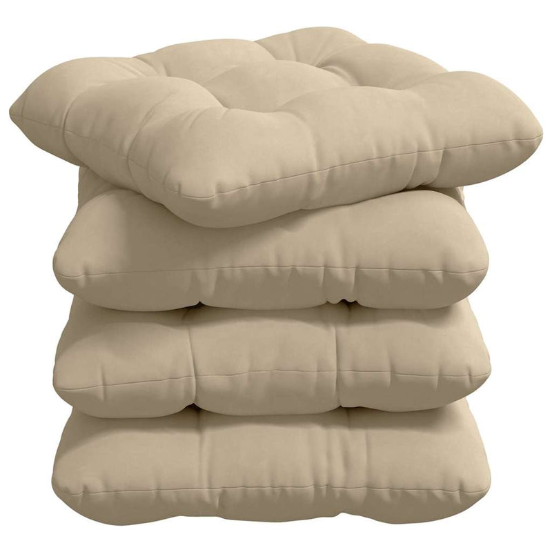Afbeelding laden in galerijviewer, Vidaxl zitkussens 4 pcs crème 40 x 40 cm microvezel stof
