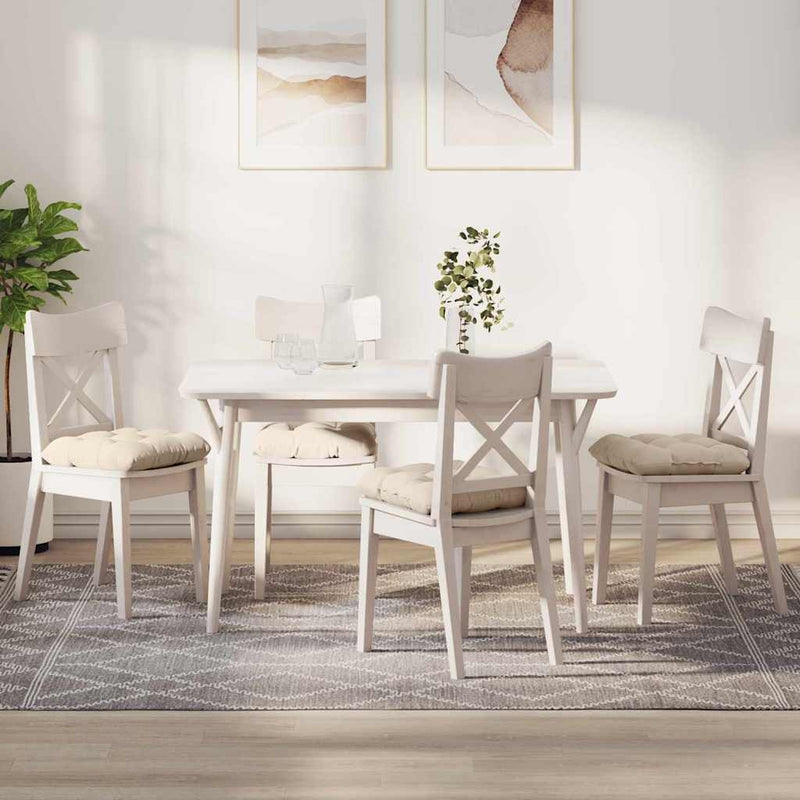 Afbeelding laden in galerijviewer, Vidaxl zitkussens 4 pcs beige 40 x 40 cm microvezel stof
