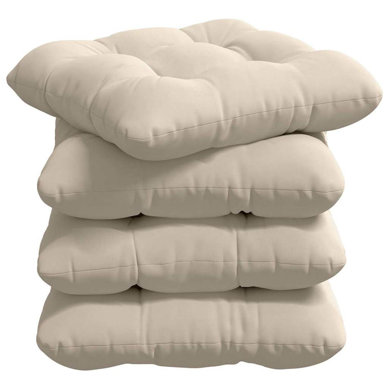 Afbeelding laden in galerijviewer, Vidaxl zitkussens 4 pcs beige 40 x 40 cm microvezel stof
