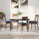 Vidaxl zitkussens 4 pcs blauw 40 x 40 x 6 cm katoen stof