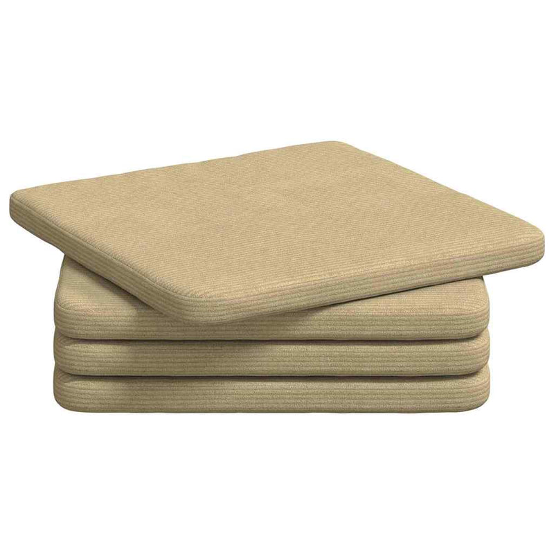 Afbeelding laden in galerijviewer, Vidaxl zitkussens 4 pcs grijs groen 40 x 40 x 3 cm katoen stof
