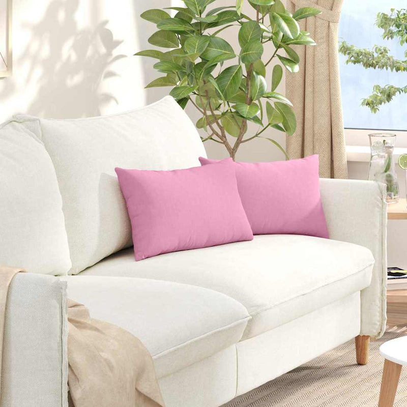 Afbeelding laden in galerijviewer, Vidaxl sofa kussens 2 pcs roze 50 x 30 cm stof
