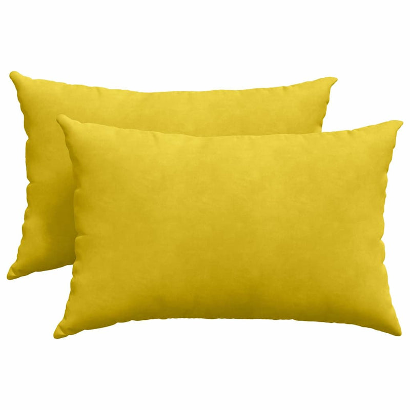 Afbeelding laden in galerijviewer, Vidaxl sofa kussens 2 stuks geel 60 x 40 cm cordstof
