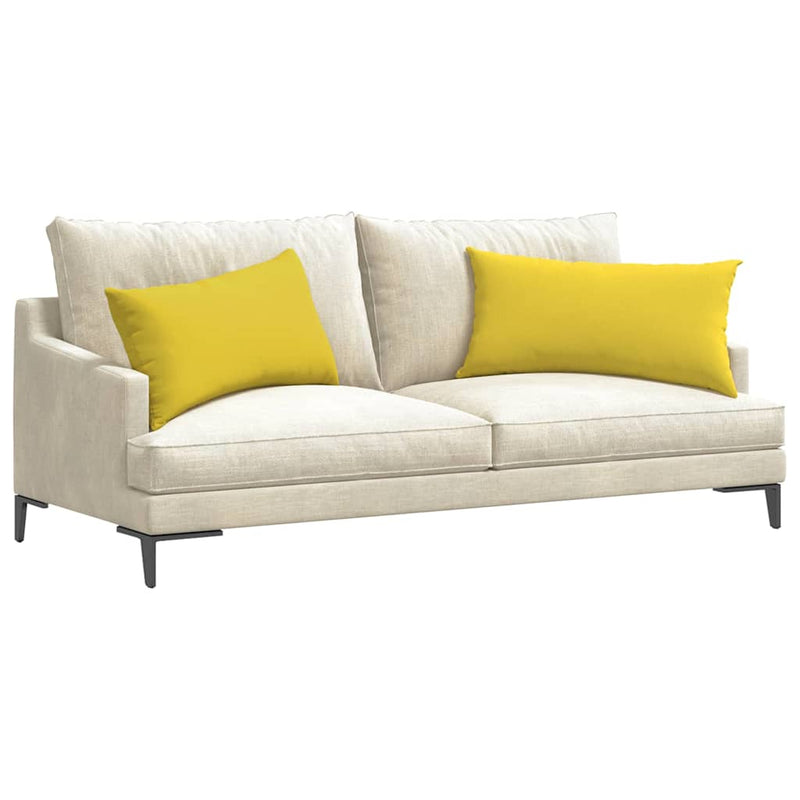 Afbeelding laden in galerijviewer, Vidaxl sofa kussens 2 pcs lichtgeel 80 x 40 cm stof
