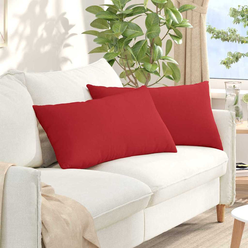 Afbeelding laden in galerijviewer, Vidaxl sofa kussens 2 pcs rood 80 x 40 cm stof
