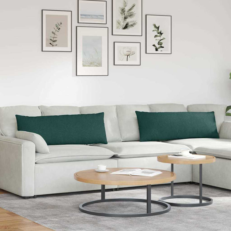Afbeelding laden in galerijviewer, Vidaxl sofa kussens 2 pcs donkergroen 120 x 40 cm stof
