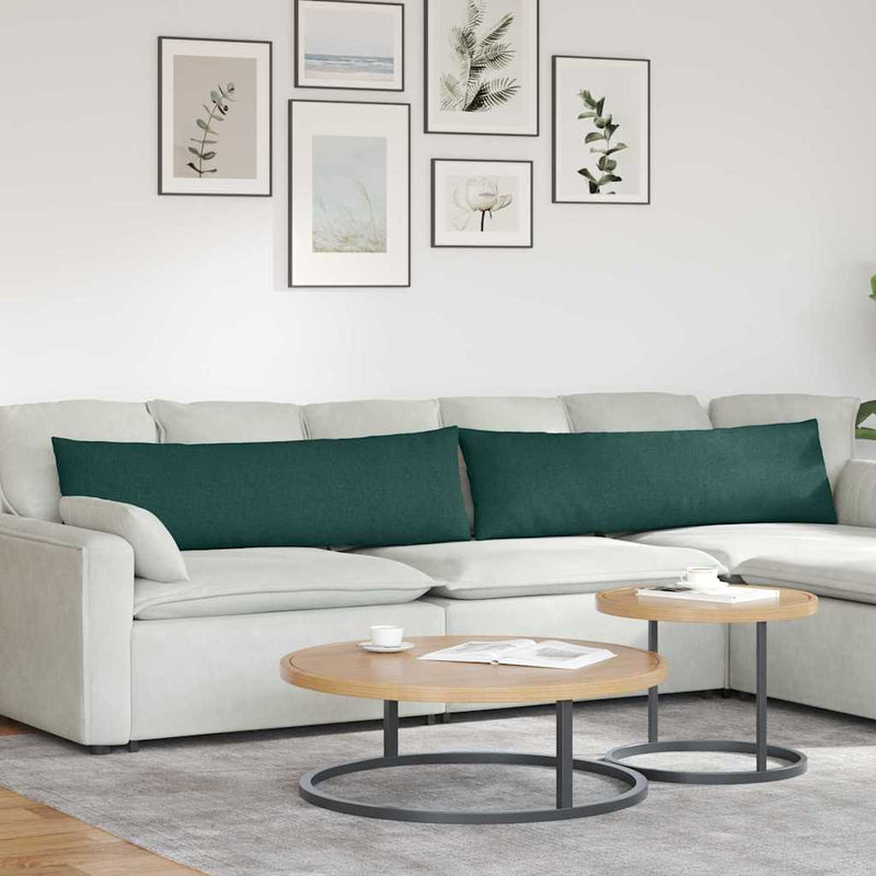 Afbeelding laden in galerijviewer, Vidaxl sofa kussens 2 pcs donkergroen 145 x 40 cm stof
