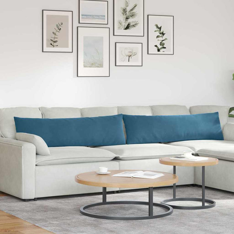 Afbeelding laden in galerijviewer, Vidaxl sofa kussens 2 stuks blauw 145 x 40 cm cordstof
