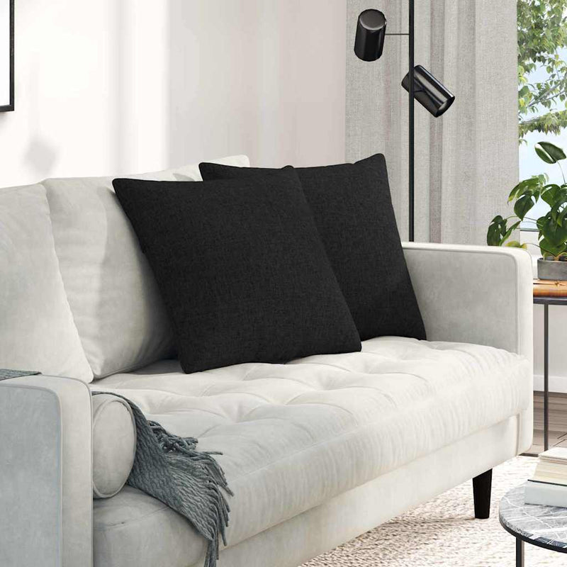 Afbeelding laden in galerijviewer, Vidaxl sofa kussens 2 pcs zwart 50 x 50 cm stof
