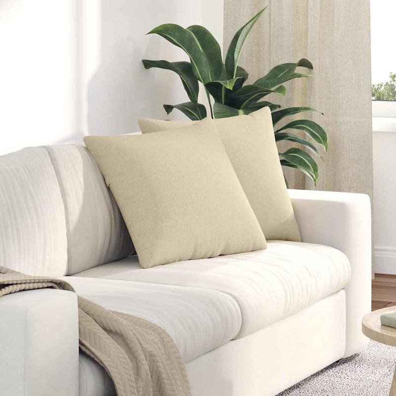 Afbeelding laden in galerijviewer, Vidaxl sofa kussens 2 pcs crème 50 x 50 cm stof
