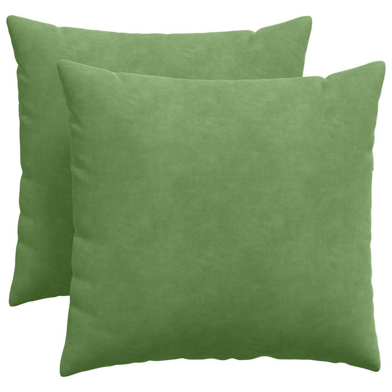 Afbeelding laden in galerijviewer, Vidaxl sofa kussens 2 st fluweel lichtgroen 50 x 50 cm
