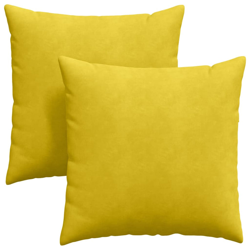 Afbeelding laden in galerijviewer, Vidaxl sofa kussens 2 st katoen stof geel 60 x 60 cm
