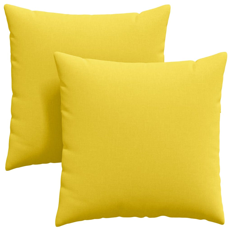 Afbeelding laden in galerijviewer, Vidaxl sofa kussens 2 pcs lichtgeel 80 x 80 cm stof
