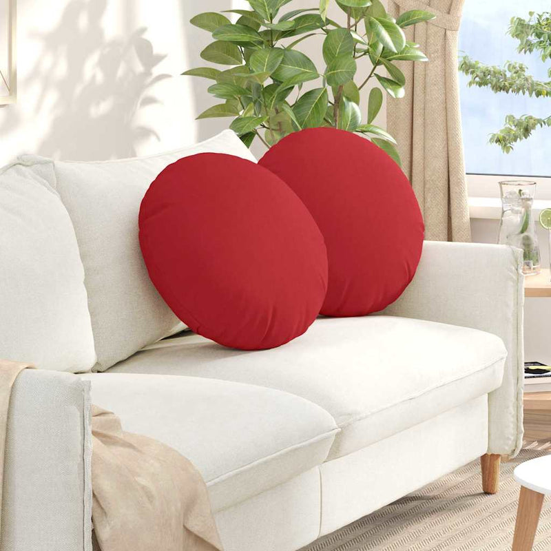 Afbeelding laden in galerijviewer, Vidaxl zitkussens 2 pcs rood ø50 x 19 cm stof
