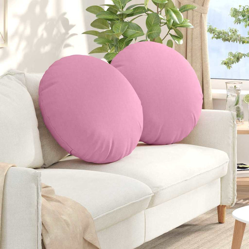 Afbeelding laden in galerijviewer, Vidaxl zitkussens 2 st stof roze ø60 x 21 cm
