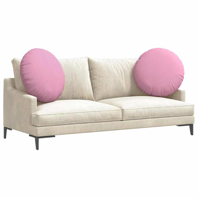Afbeelding laden in galerijviewer, Vidaxl zitkussens 2 st stof roze ø60 x 21 cm
