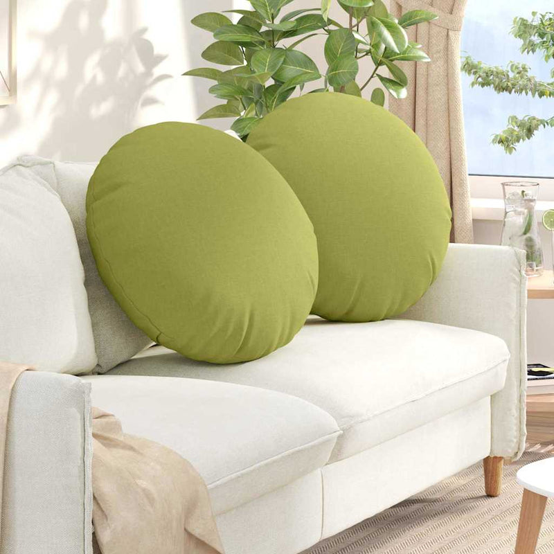 Afbeelding laden in galerijviewer, Vidaxl zitkussens 2 st stof lichtgroen ø80 x 29 cm
