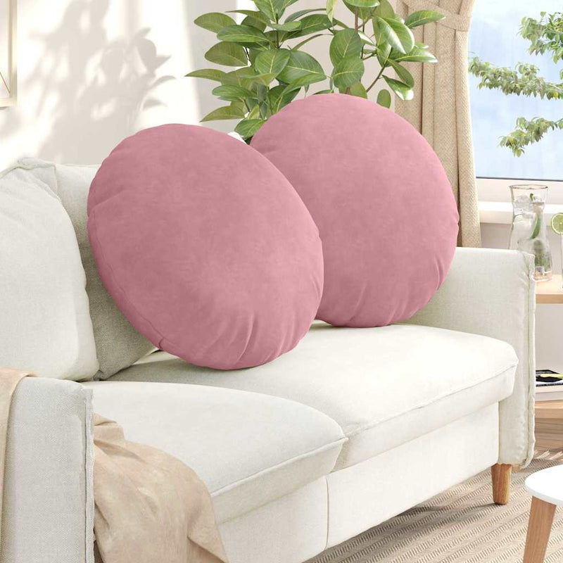Afbeelding laden in galerijviewer, Vidaxl zitkussens 2 pcs roze ø 80 x 29 cm fluweel
