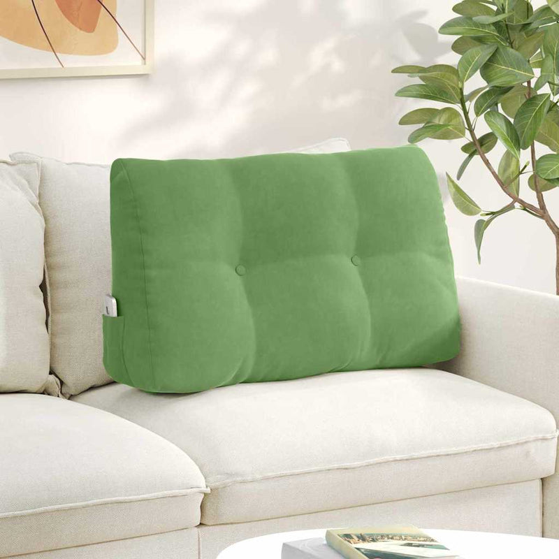 Afbeelding laden in galerijviewer, Vidaxl rugkussen lichtgroen 80 x 24 x 50 cm fluweel
