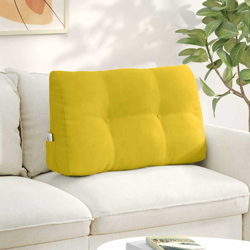 Afbeelding laden in galerijviewer, Vidaxl rugkussen geel 80 x 24 x 50 cm fluweel
