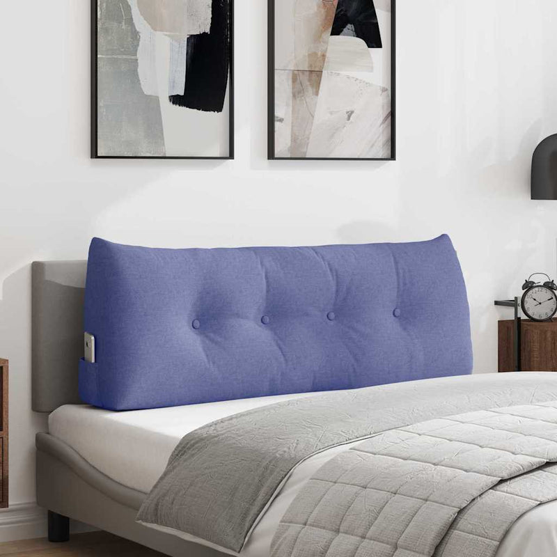 Afbeelding laden in galerijviewer, Vidaxl rugkussen jeans blauw 120 x 50 x 24 cm stof
