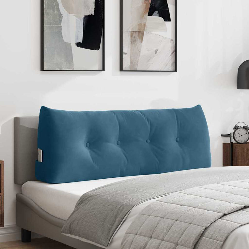 Afbeelding laden in galerijviewer, Vidaxl rugkussen blauw 120 x 50 x 24 cm fluweel
