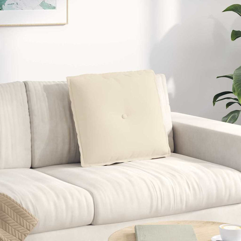Afbeelding laden in galerijviewer, Vidaxl rugkussen beige 50 x 45 cm microvezel stof
