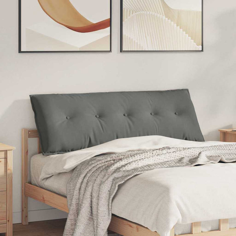 Afbeelding laden in galerijviewer, Vidaxl rugkussen donkergrijs 140 x 50 cm microvezel stof
