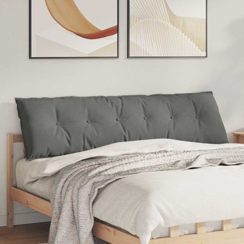 Afbeelding laden in galerijviewer, Vidaxl rugkussen donkergrijs 180 x 50 cm microvezel stof
