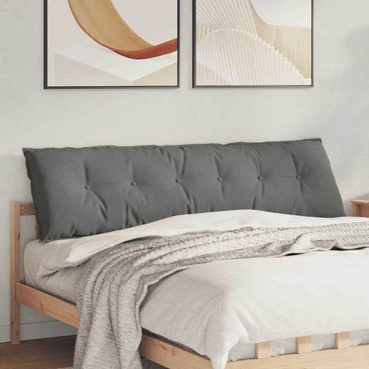 Vidaxl rugkussen donkergrijs 180 x 50 cm microvezel stof
