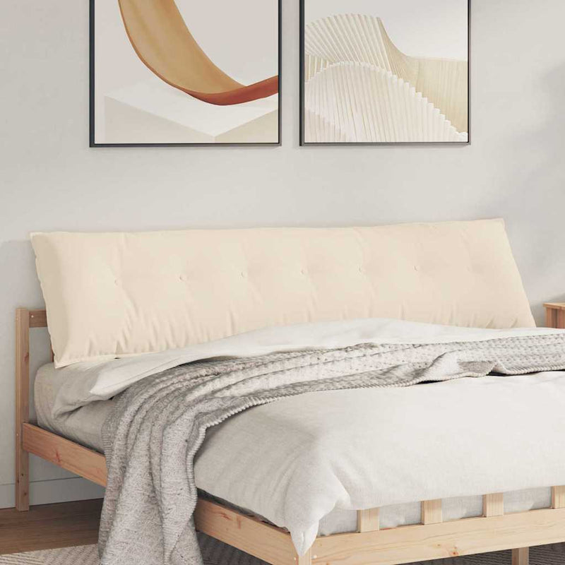Afbeelding laden in galerijviewer, Vidaxl rugkussen beige 200 x 50 cm microvezel stof
