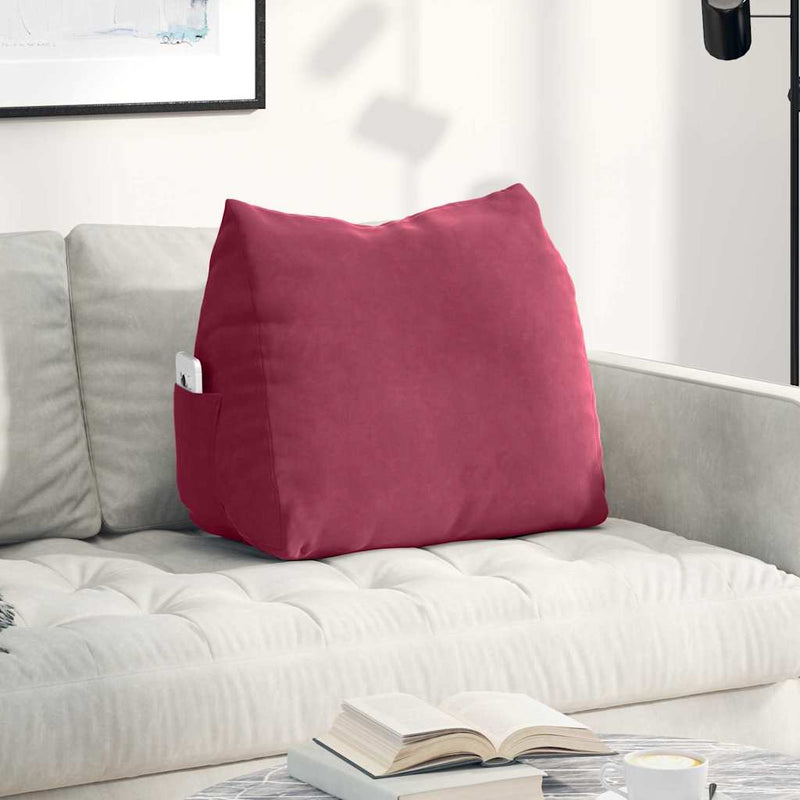 Afbeelding laden in galerijviewer, Vidaxl rugkussen wijnrood 60 x 20 x 50 cm cordstof

