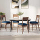 Vidaxl zitkussens 4 pcs blauw 40 x 40 x 6 cm stof