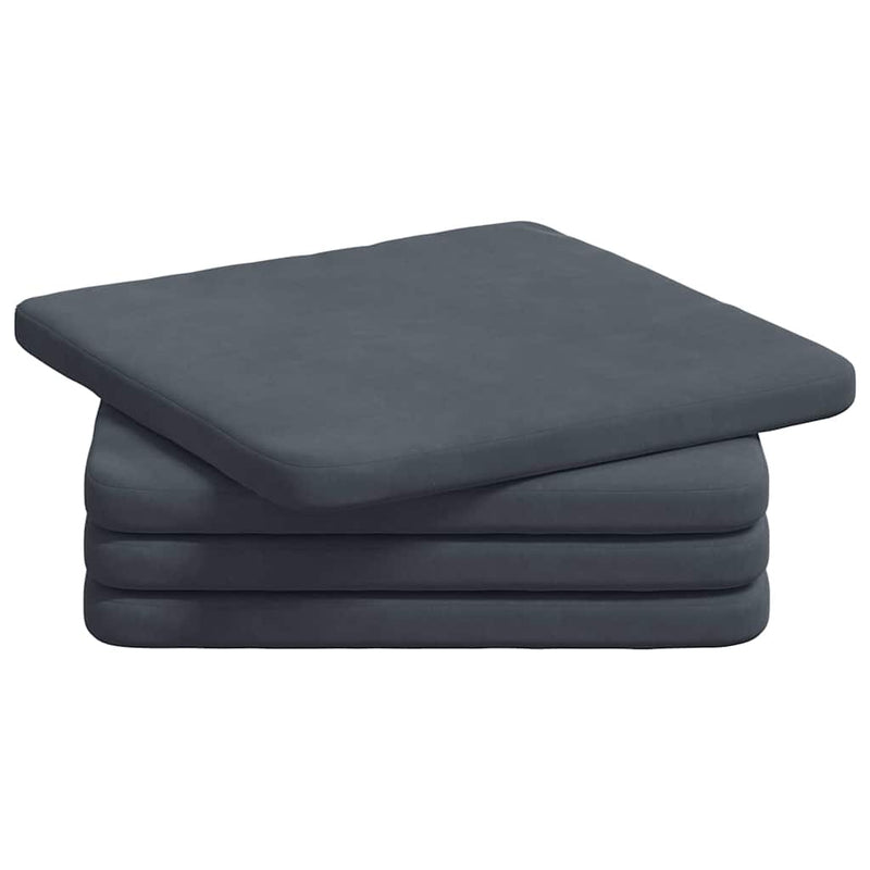 Afbeelding laden in galerijviewer, Vidaxl zitkussens 4 pcs donkergrijs 40 x 40 x 3 cm fluweel
