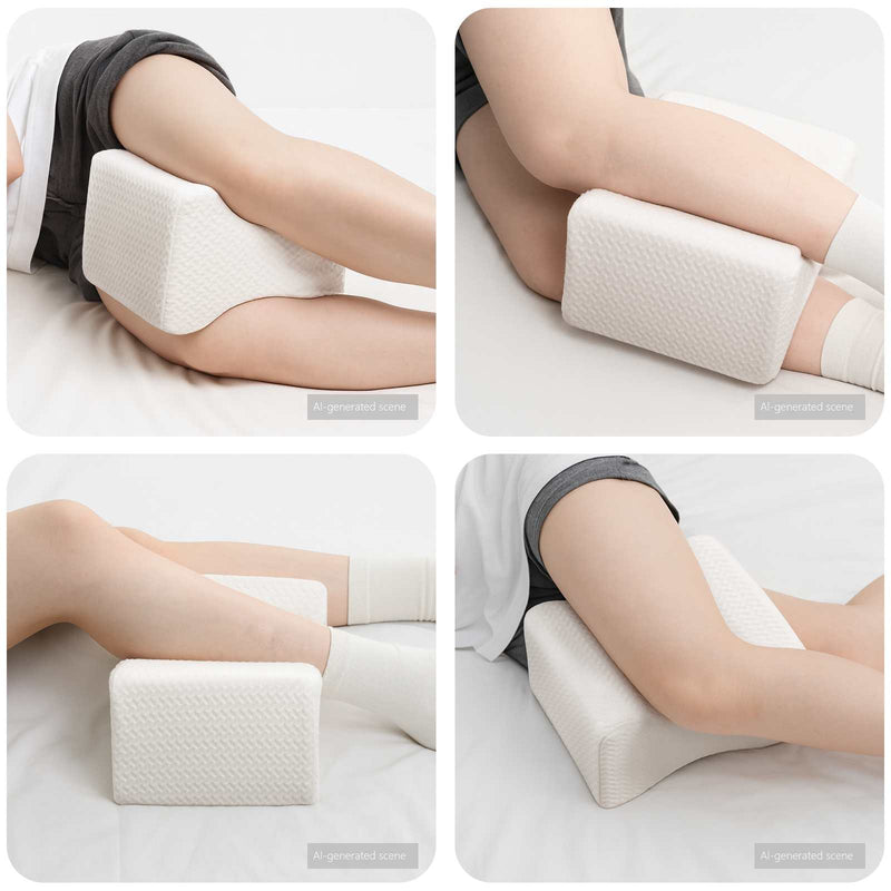 Afbeelding laden in galerijviewer, Vidaxl knee pillow wit polyester 26 x 21,5 x 15 cm
