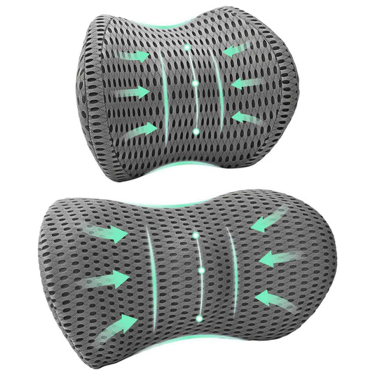 Vidaxl kussenset met kussen verstelbaar 2 pcs grijs 4d mesh